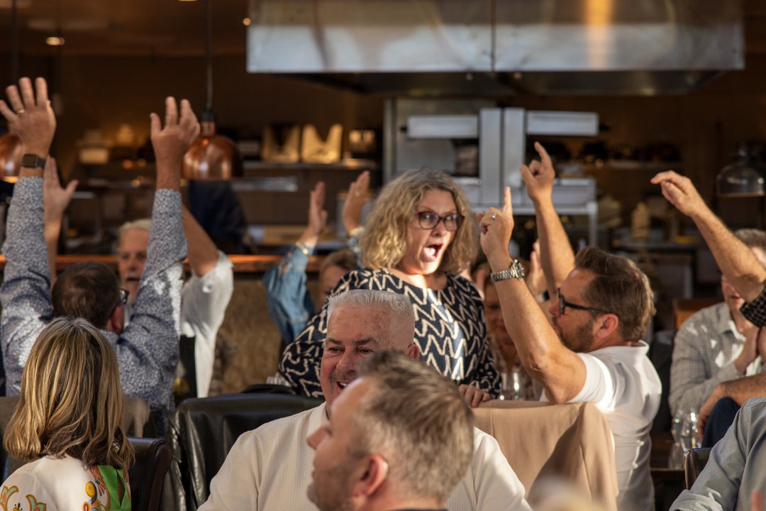 people laughing & having fun at a Pepper Tree Wine Club Lunch